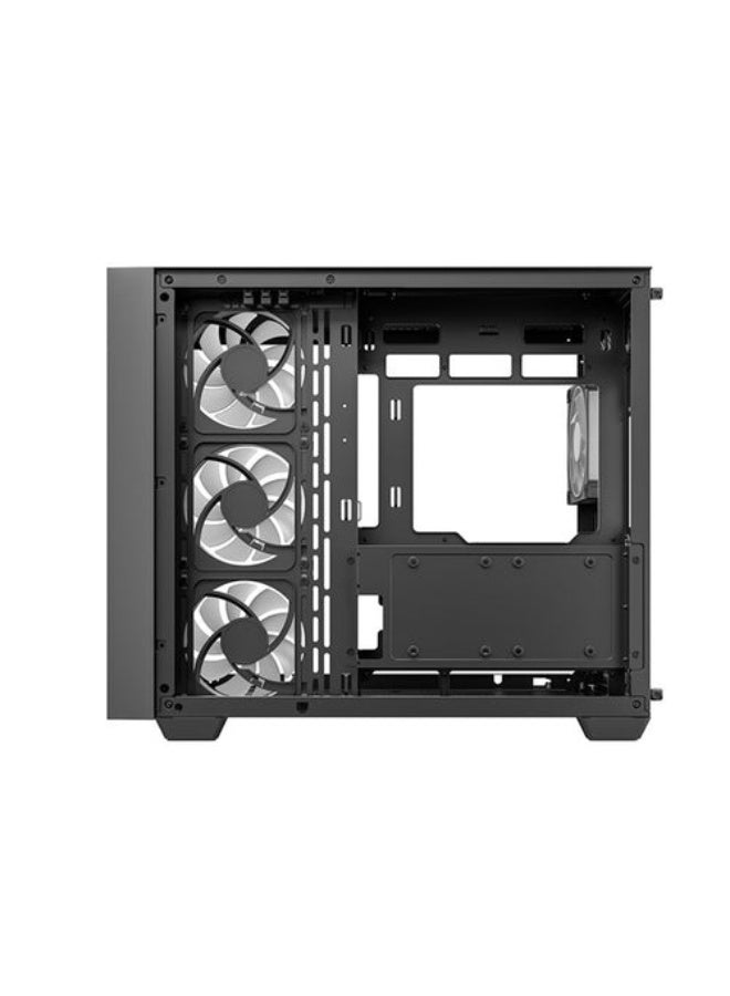 DEEPCOOL CG530U 4F Panoramic Curved Glass Dual-Chamber ATX PC Case – 4 ARGB Fans, Tempered Glass, Dual-Chamber Layout, USB-C, CPU Cooler 160mm, GPU 410mm, PSU 210mm, Radiator Support 360mm – Black | R-CG530U-BKAGA4-G - Image 4
